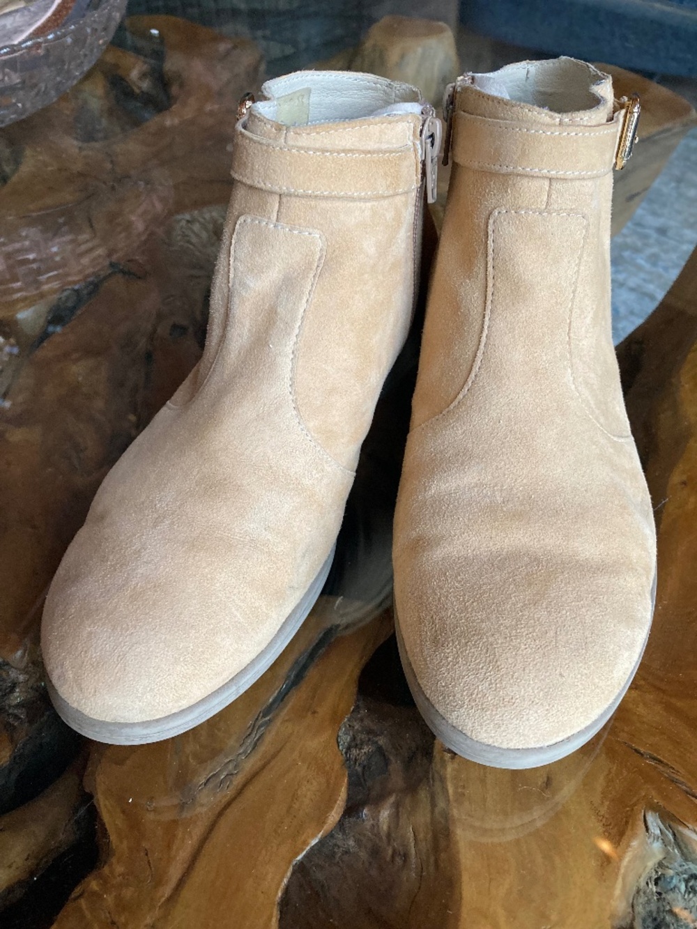 Bata Tan Suede Ankle Boots, Size 9 / 39